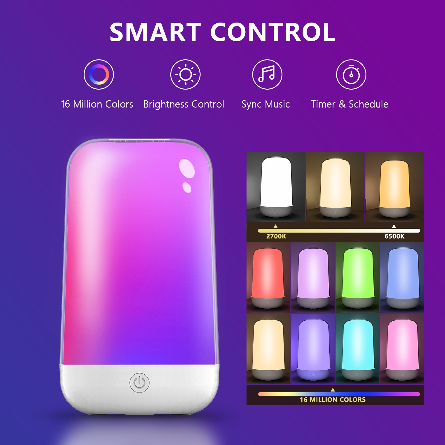 Rgb Desk Lamp Smart - Lampe de table tactile intelligente compatible