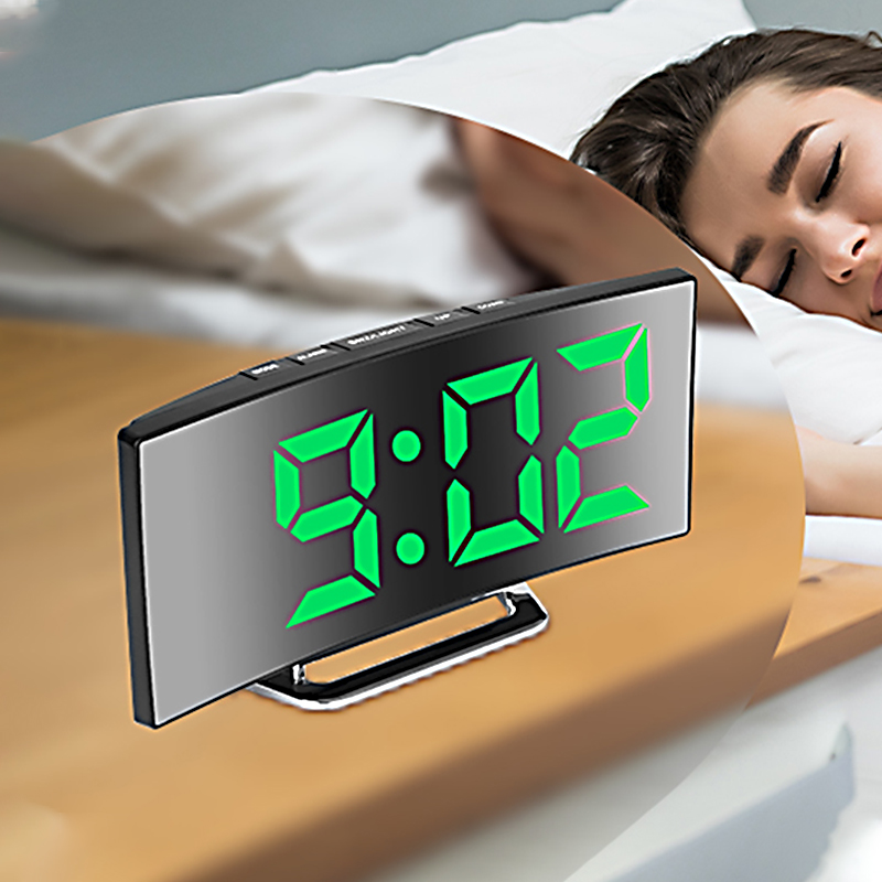 Electronics Gadgets For Home - Réveil numérique LED avec écran incurvé,